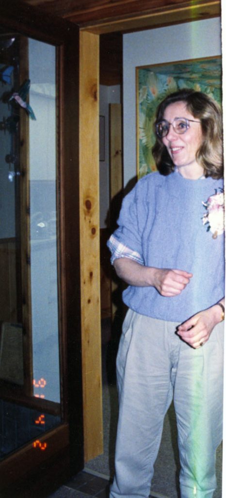 Lynn wearing a corsage at April's baby shower